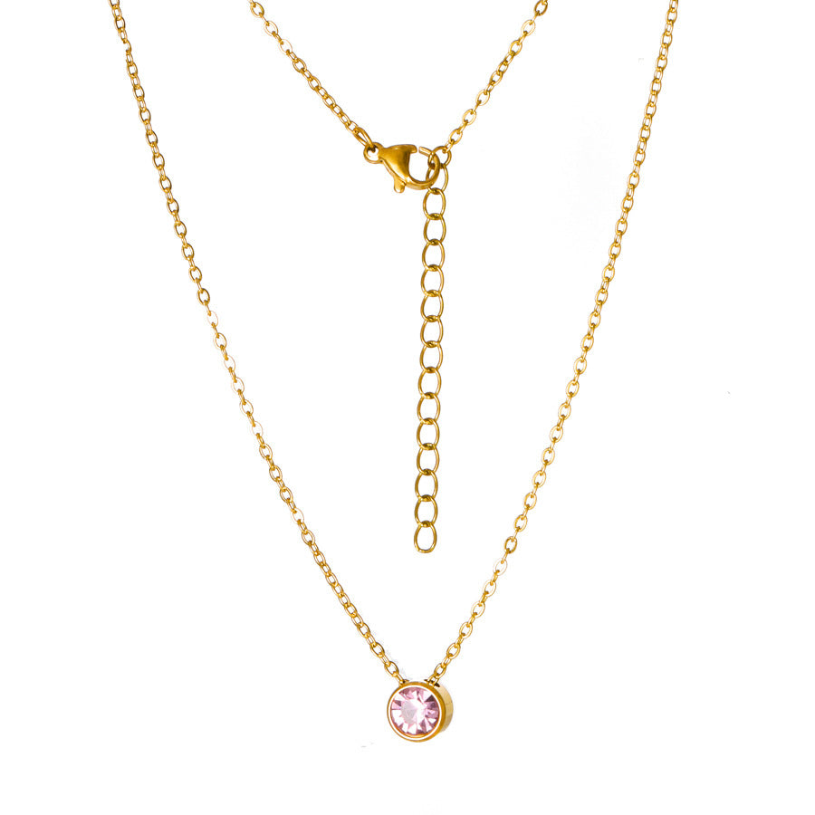 Personalised birthstone necklace real gold plated