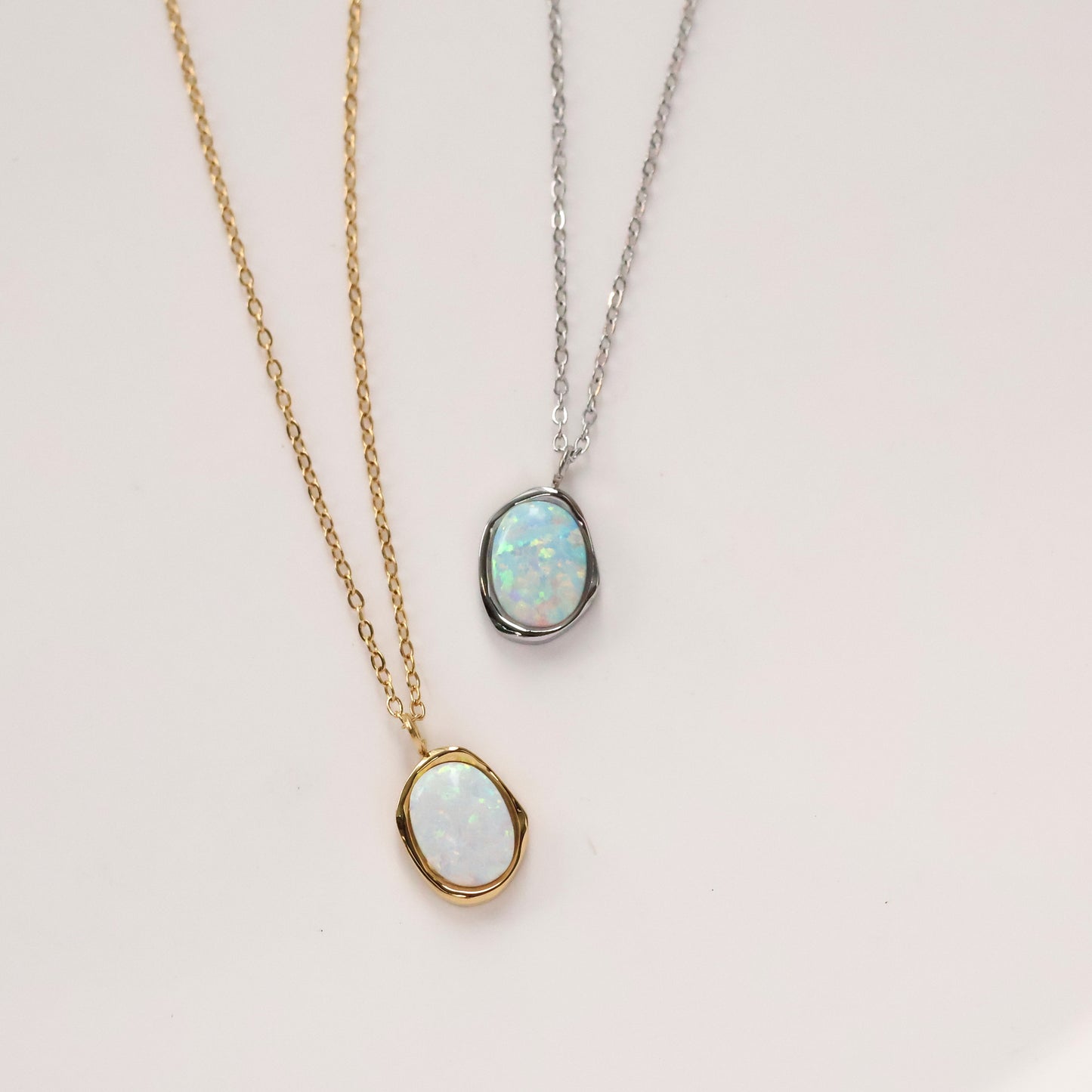 Eudora gold plated opal pendant necklace