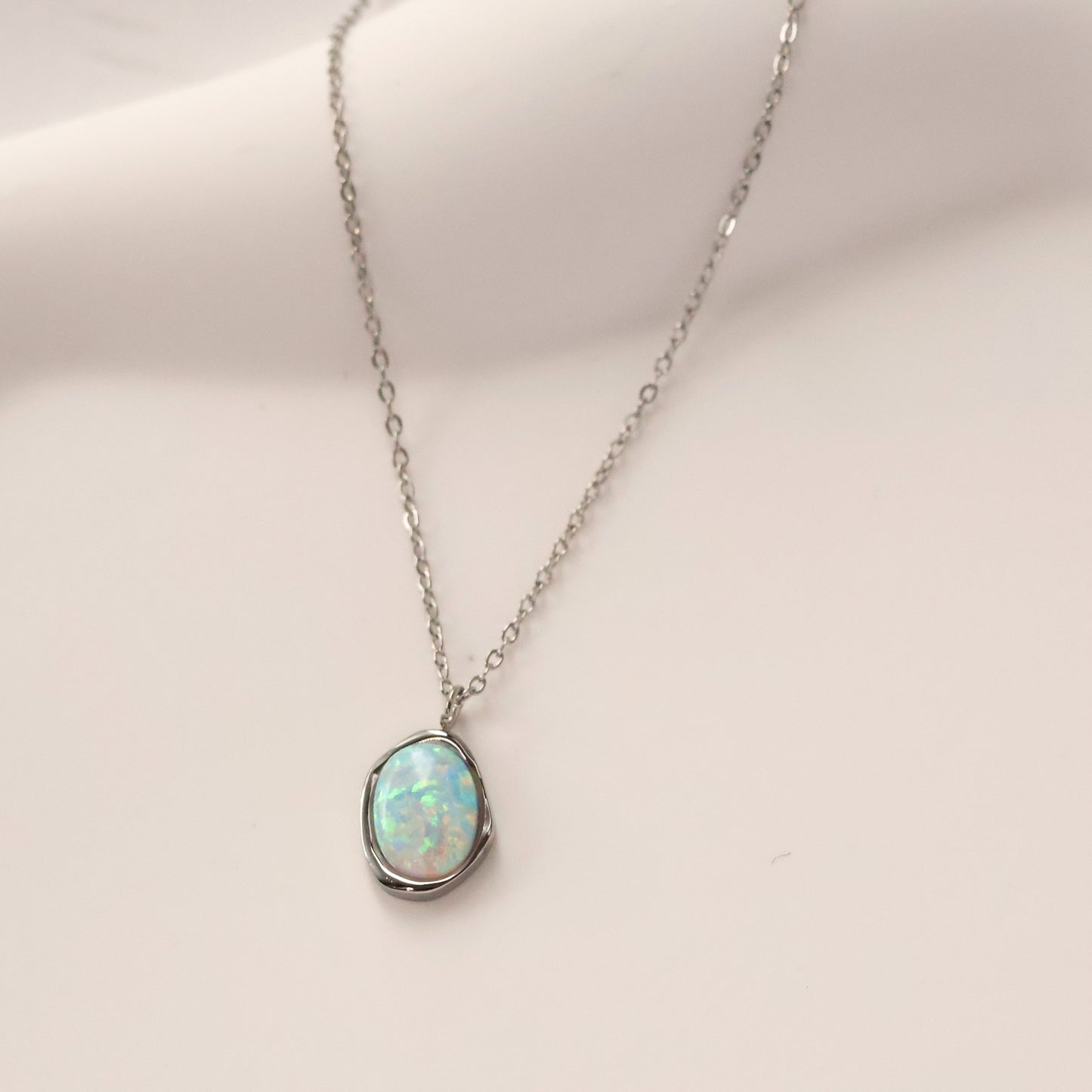 Eudora gold plated opal pendant necklace