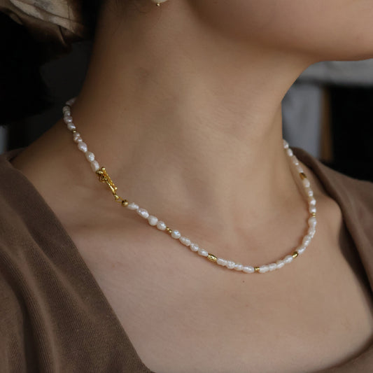 Keshi natural pearl necklace