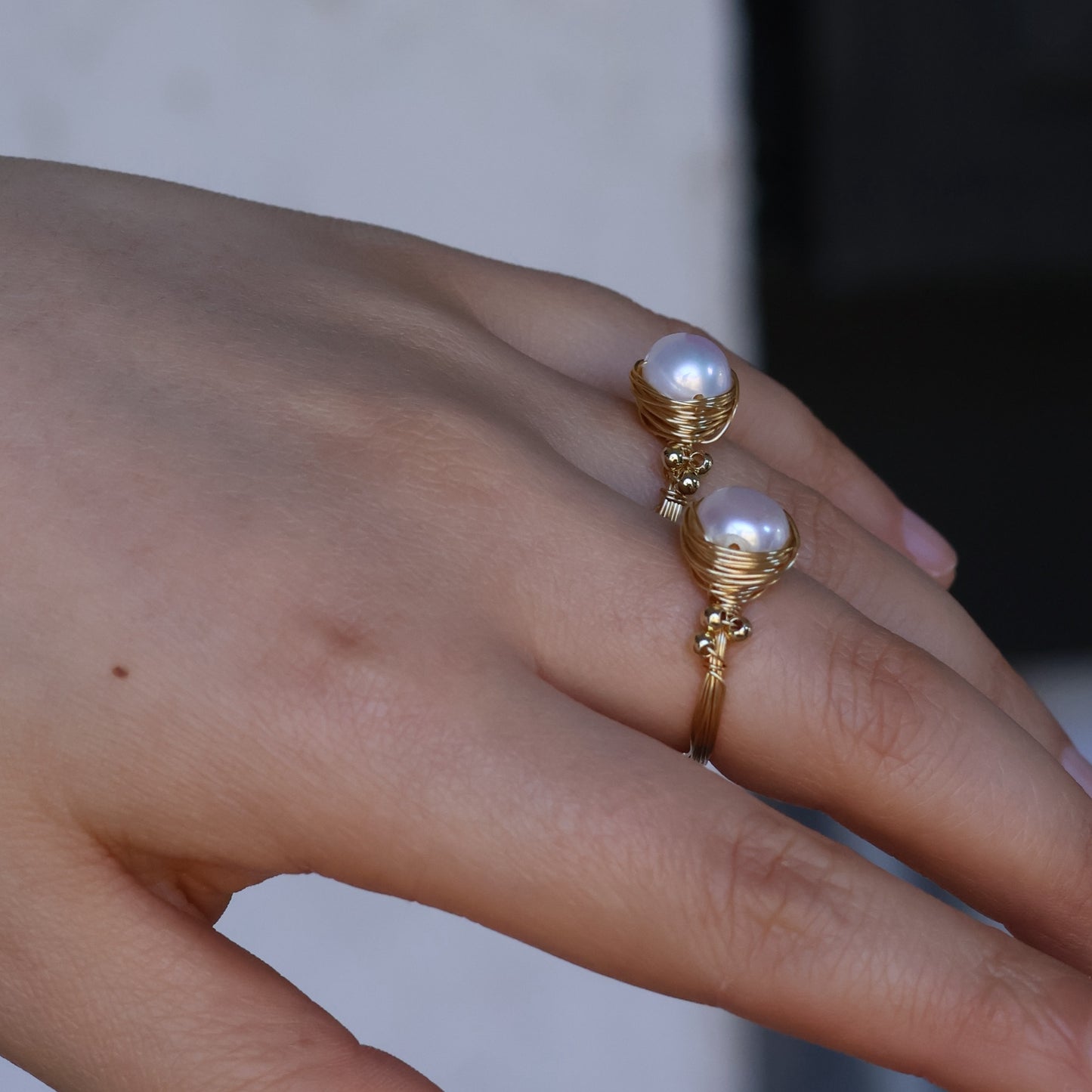 Handmade Pearl Nest Ring