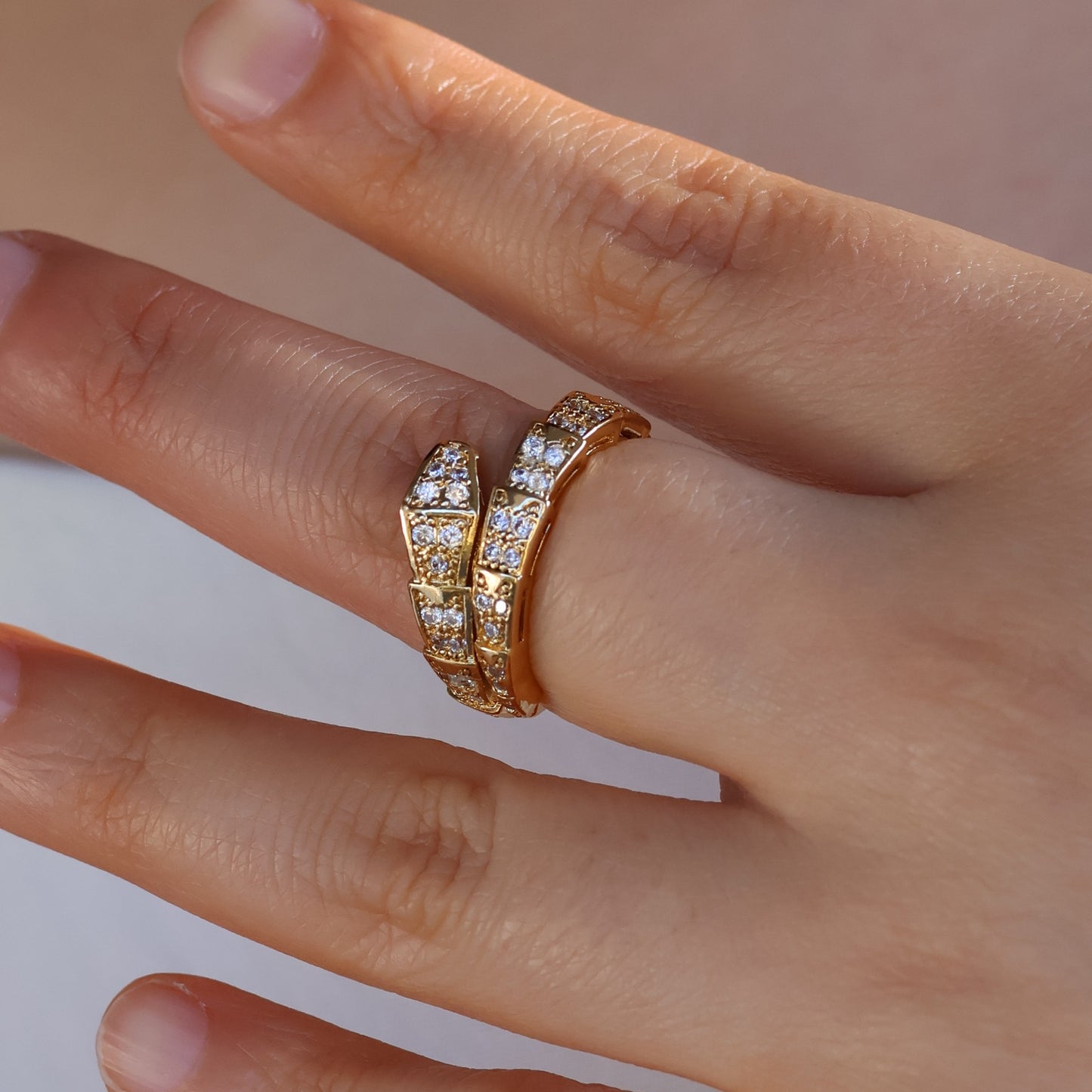 Snake zircon open ring