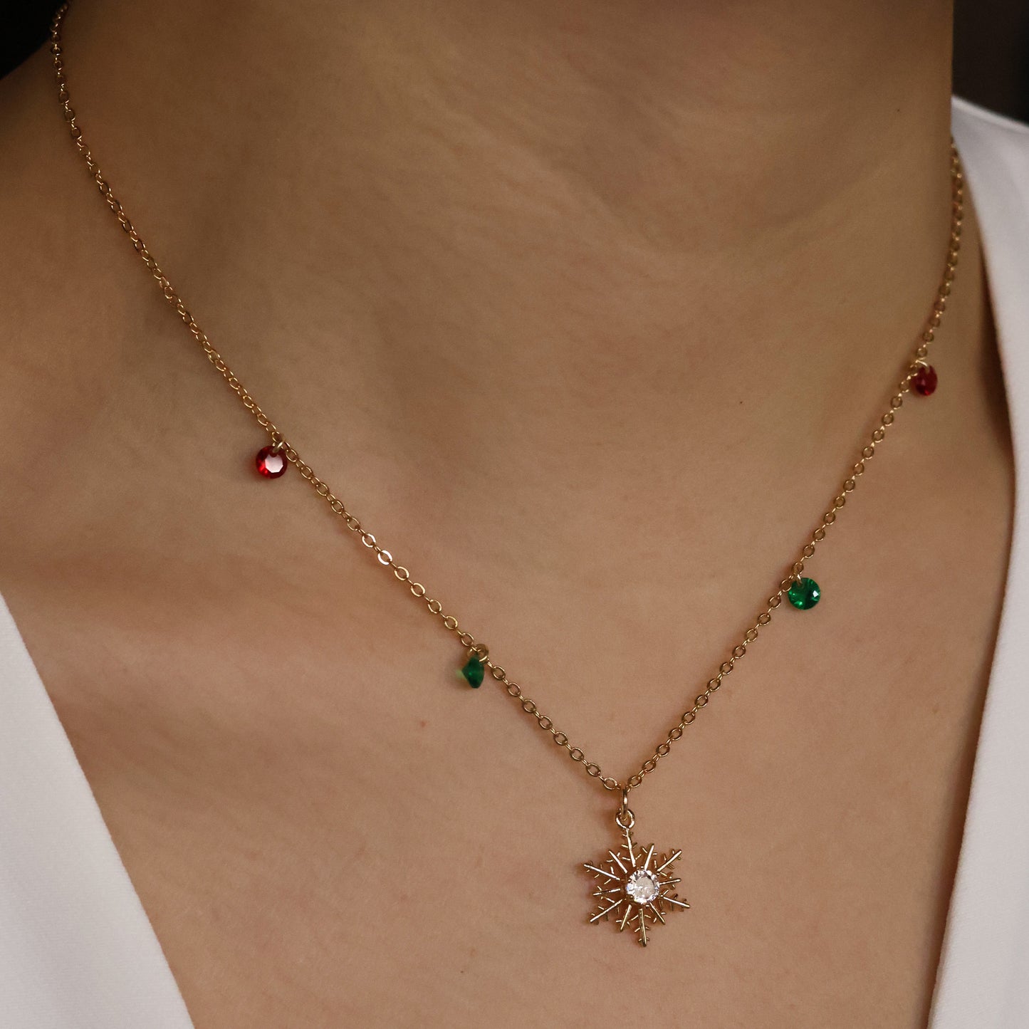 Snowflake ❄️Gold Plated Christmas🎄 Necklace