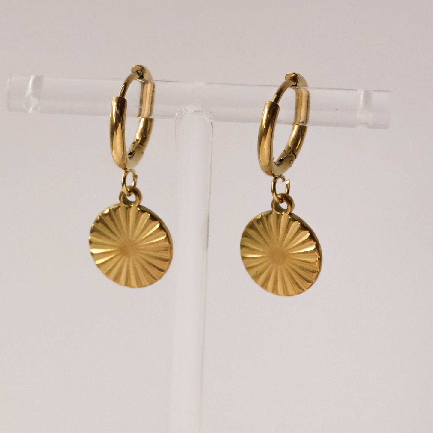 Surya Gold plated huggie hoops water resistant