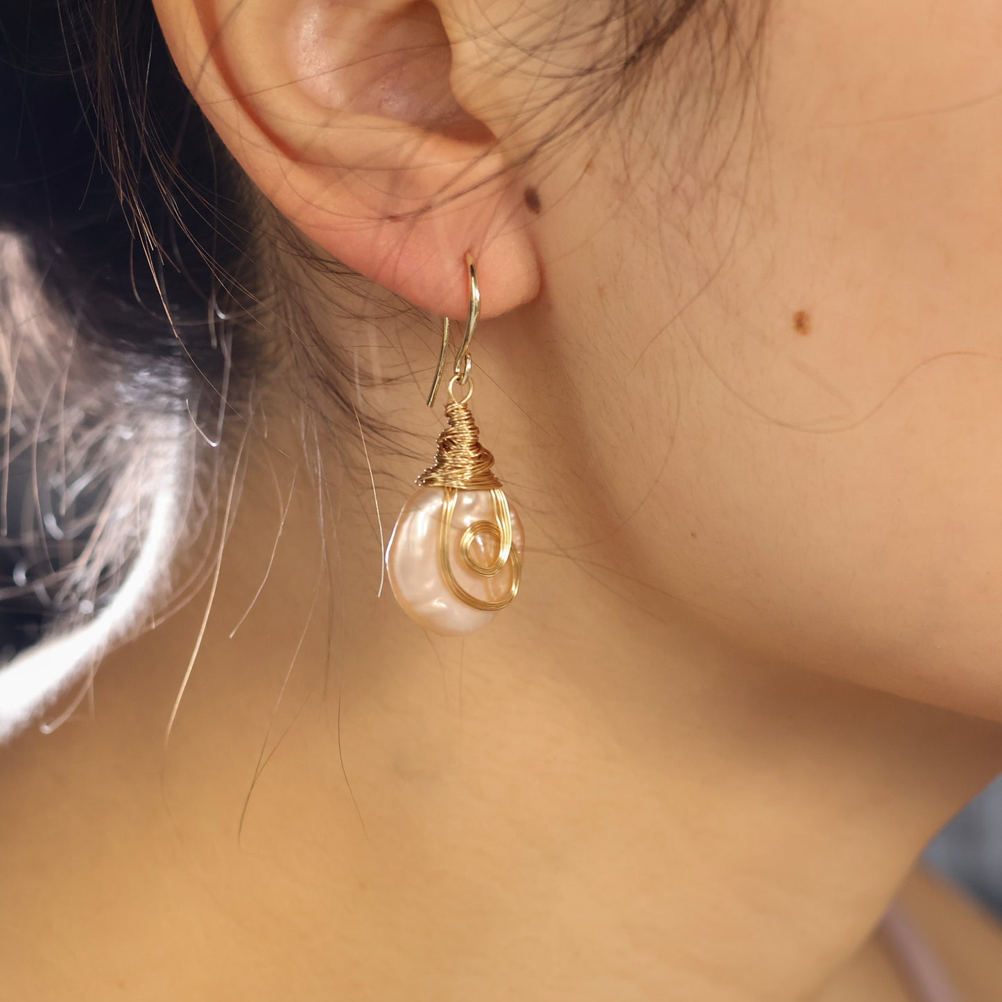 Tara baroque pearl earrings handmade