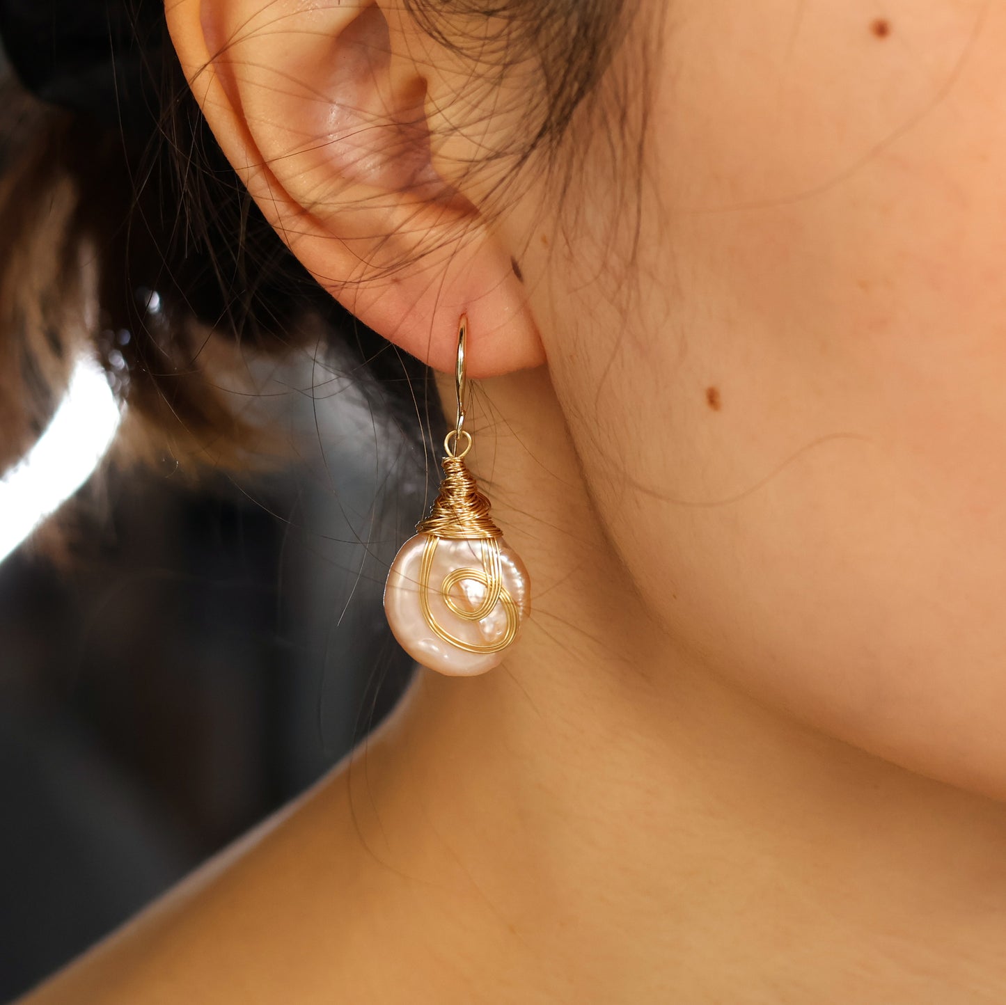 Tara baroque pearl earrings handmade