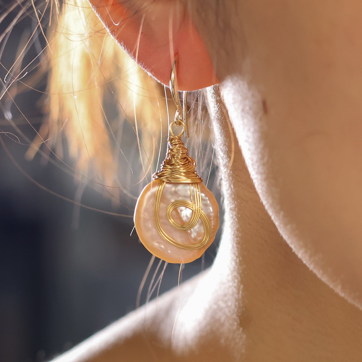 Tara baroque pearl earrings handmade