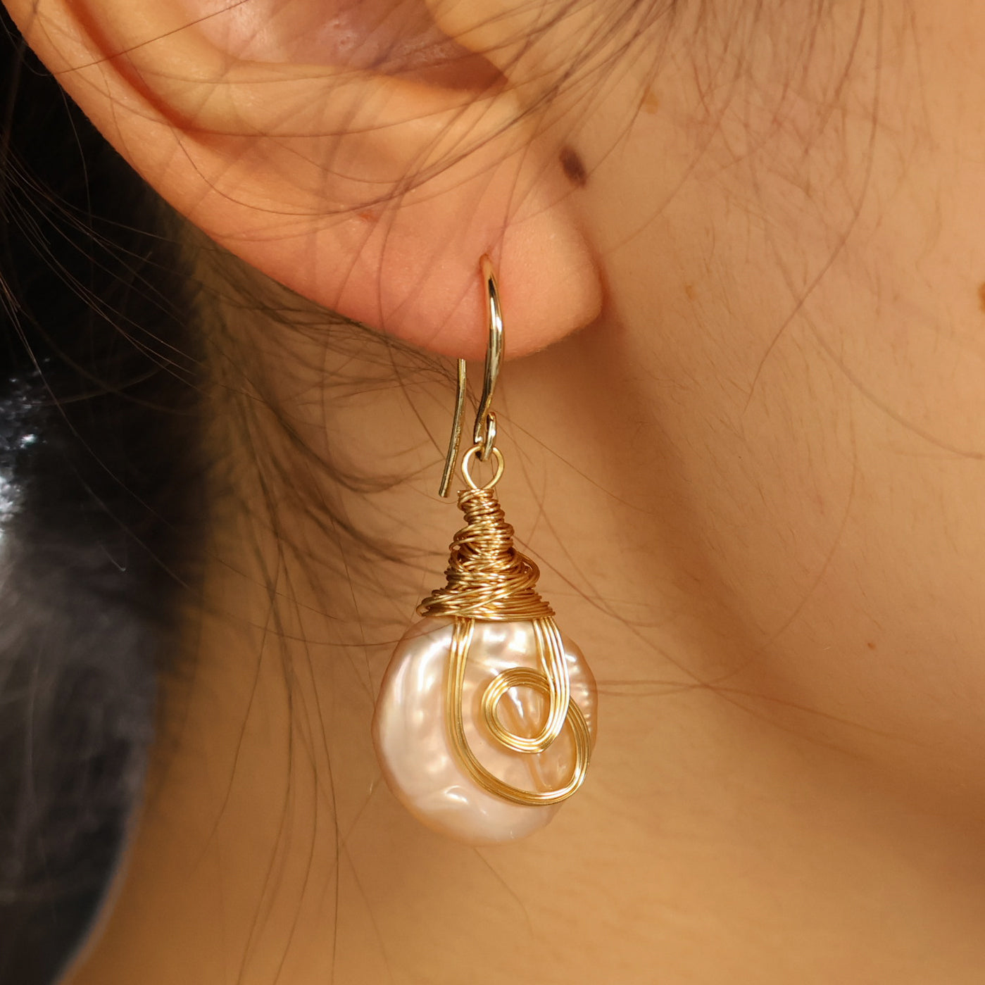 Tara baroque pearl earrings handmade