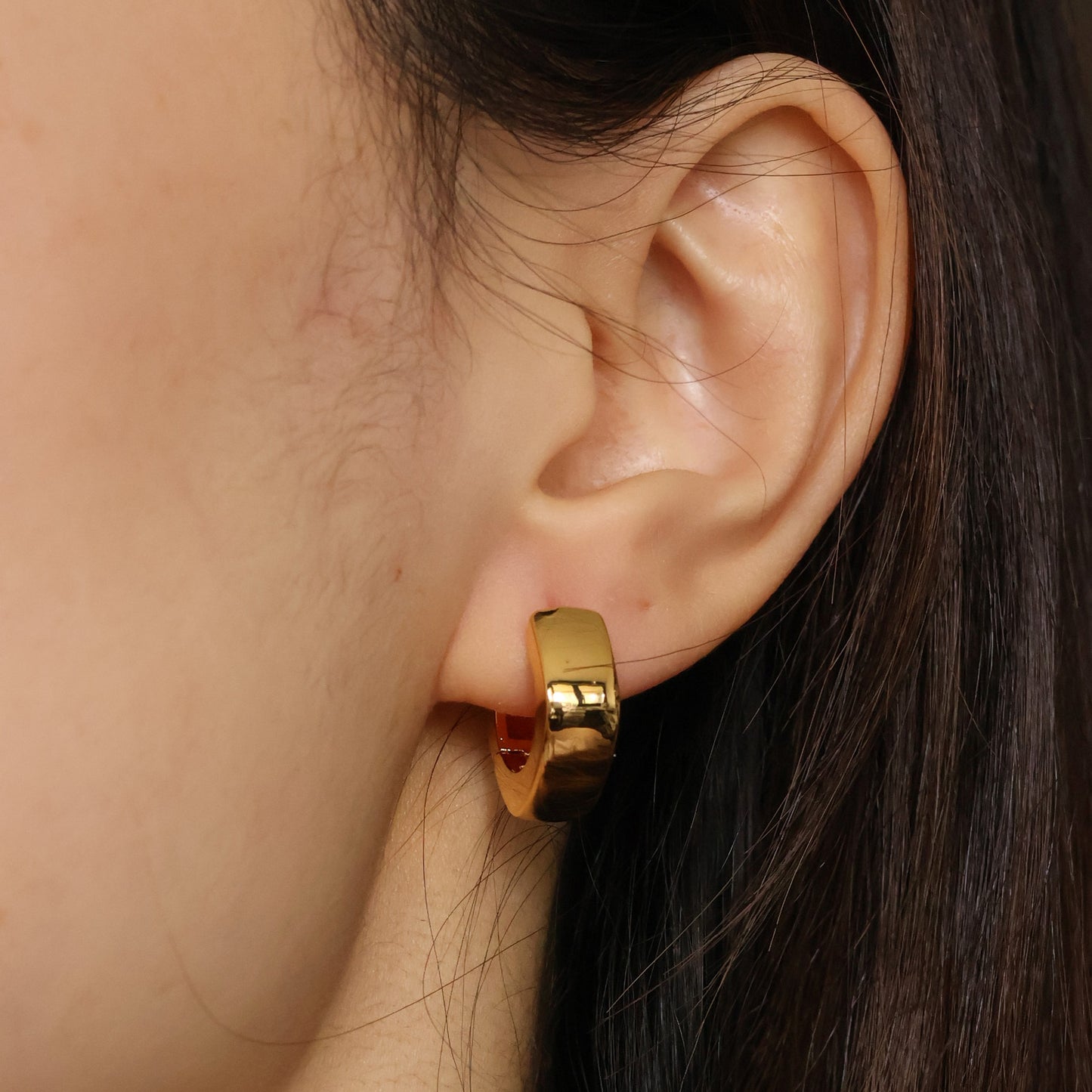 Tessa 18k gold plated chunky huggie earrings