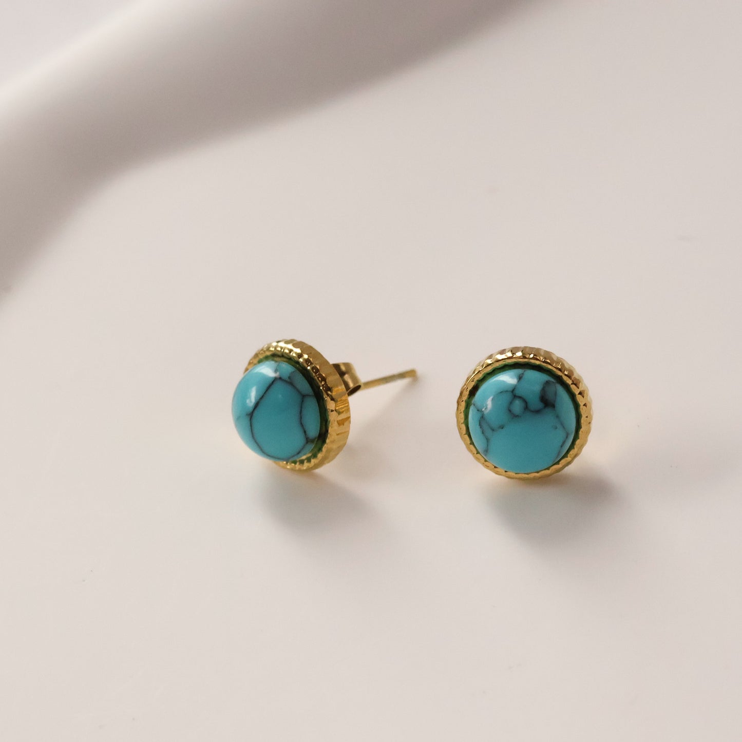 Natural stone stud earrings Malachite , Turquoise,  Lapis Lazuli