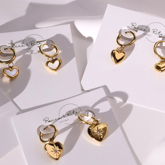 Valentine hoop earrings Sparkle Heart