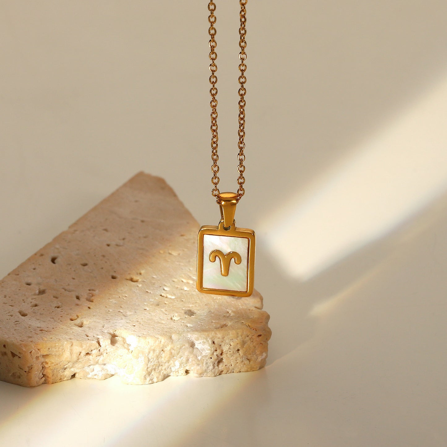 Zodiac Sign charm 18k gold plated necklace