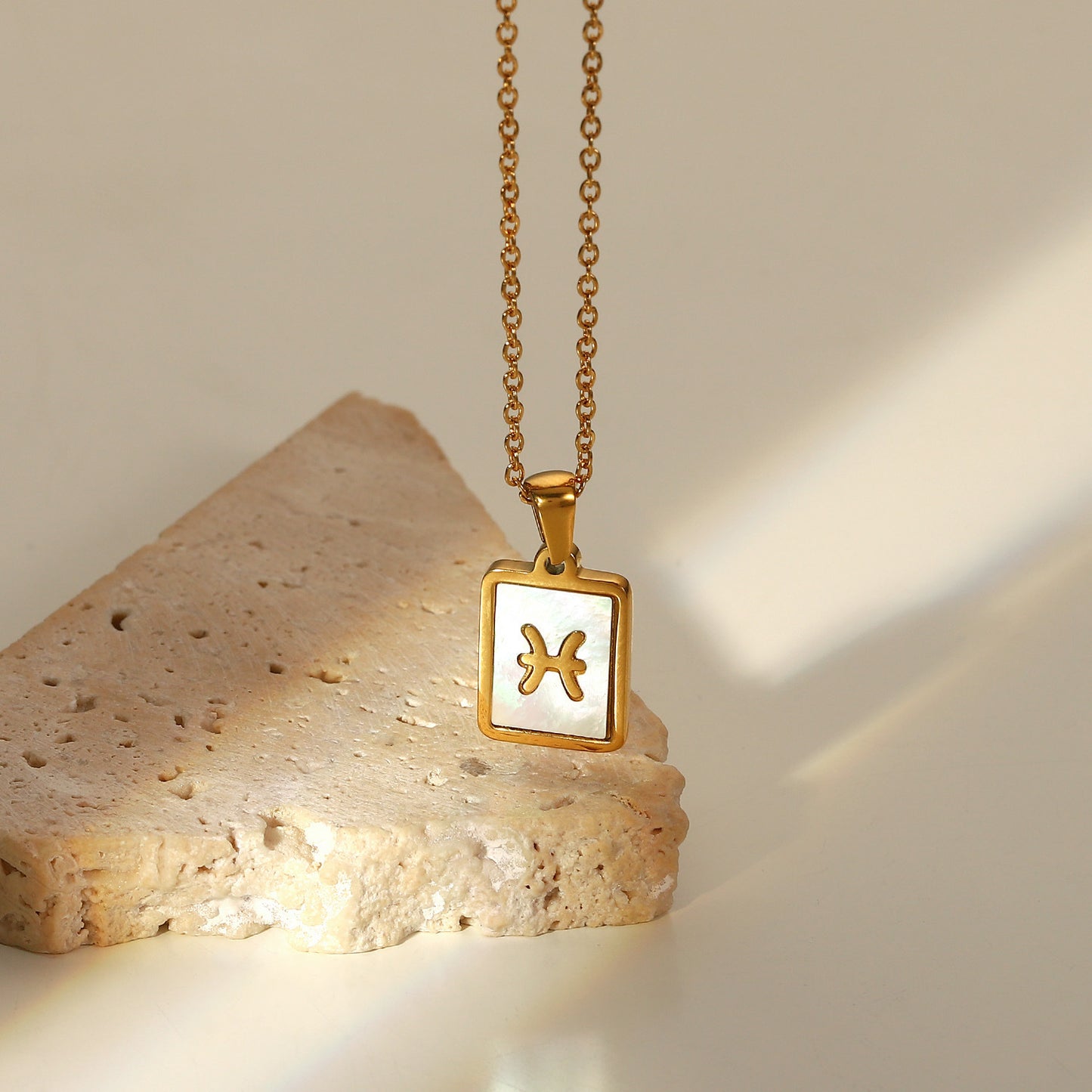 Zodiac Sign charm 18k gold plated necklace