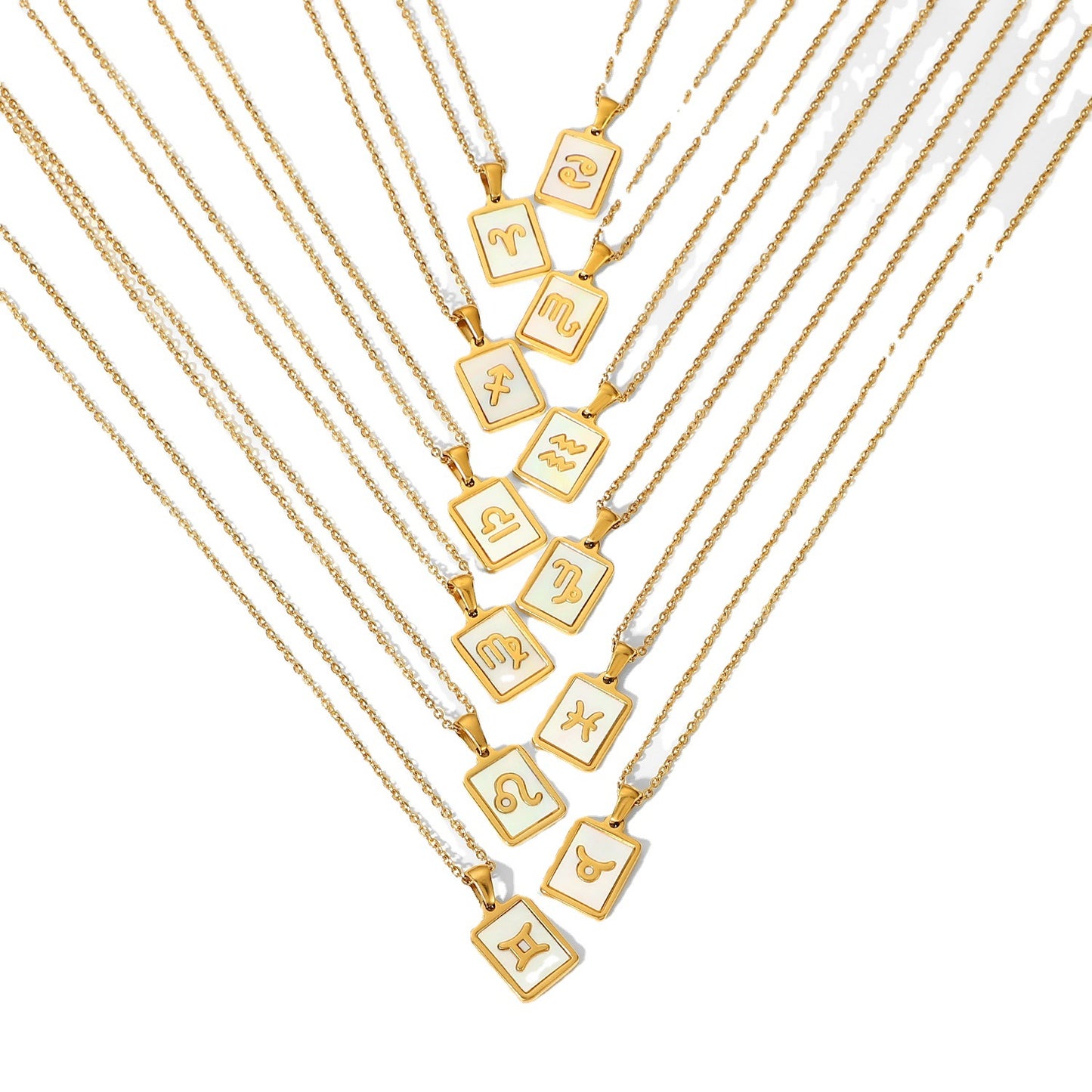 Zodiac Sign charm 18k gold plated necklace