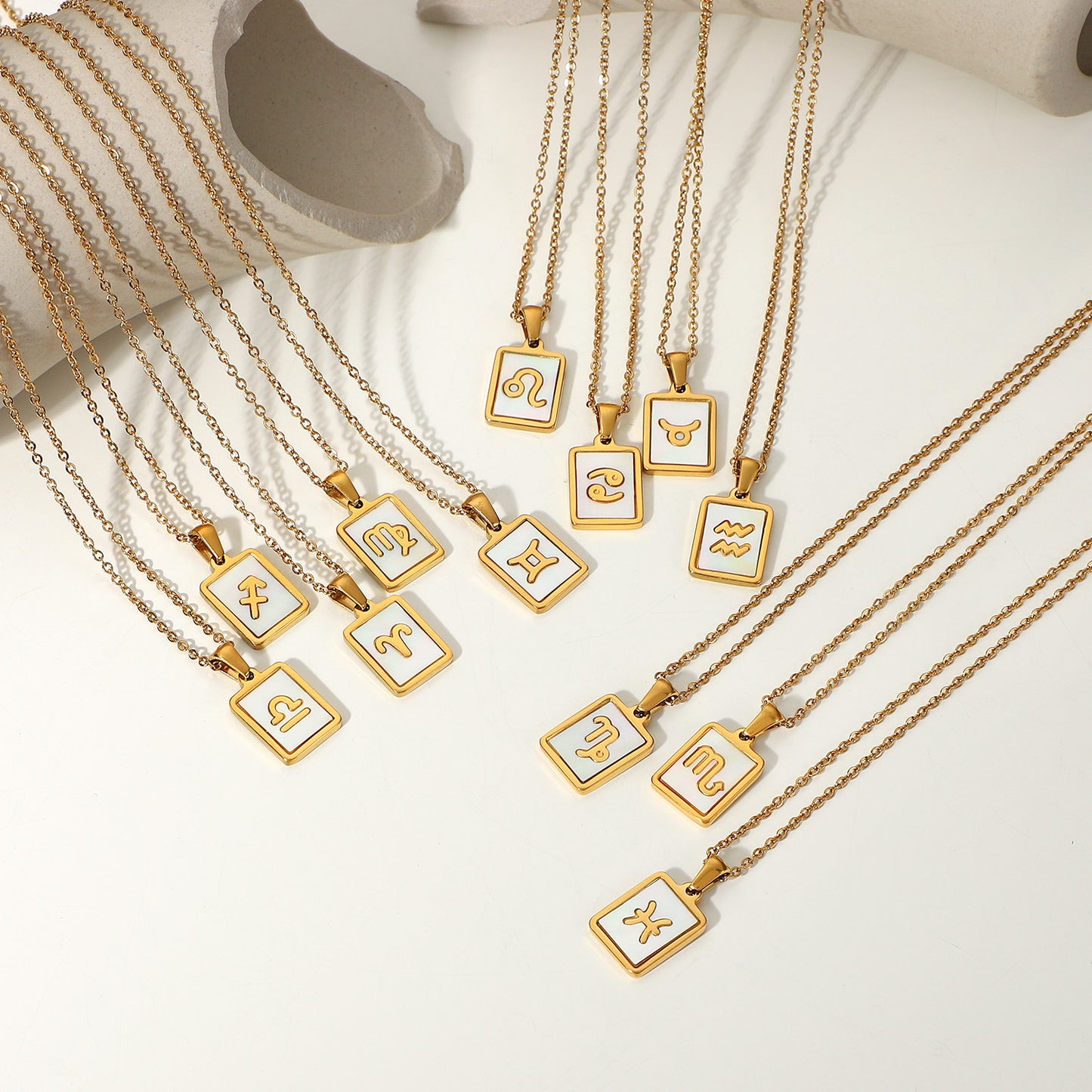 Zodiac Sign charm 18k gold plated necklace