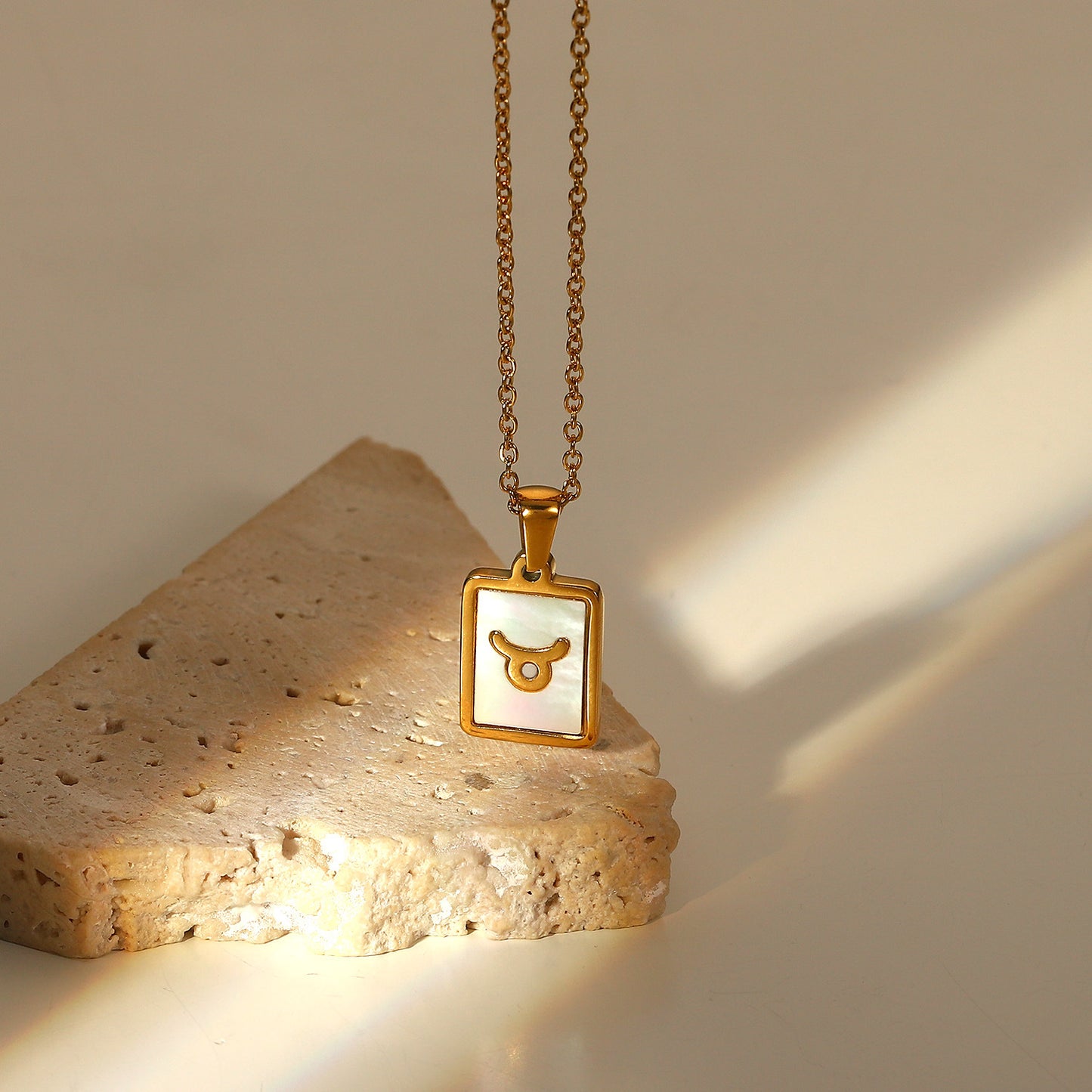 Zodiac Sign charm 18k gold plated necklace