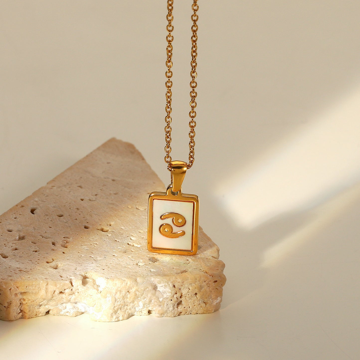 Zodiac Sign charm 18k gold plated necklace
