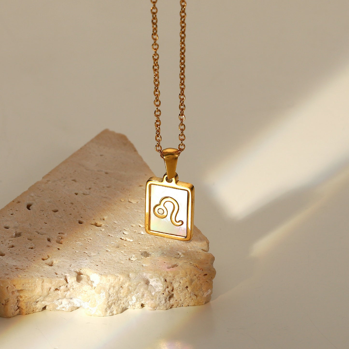 Zodiac Sign charm 18k gold plated necklace