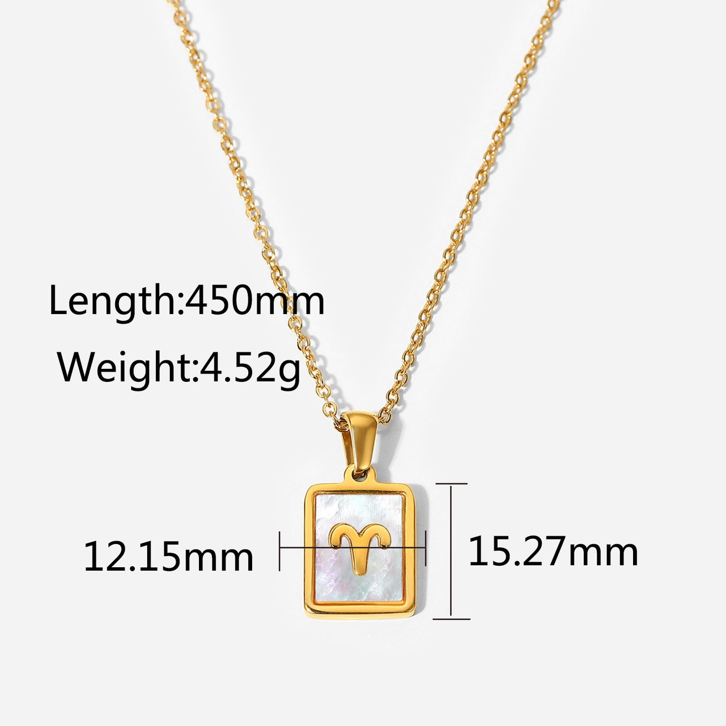 Zodiac Sign charm 18k gold plated necklace