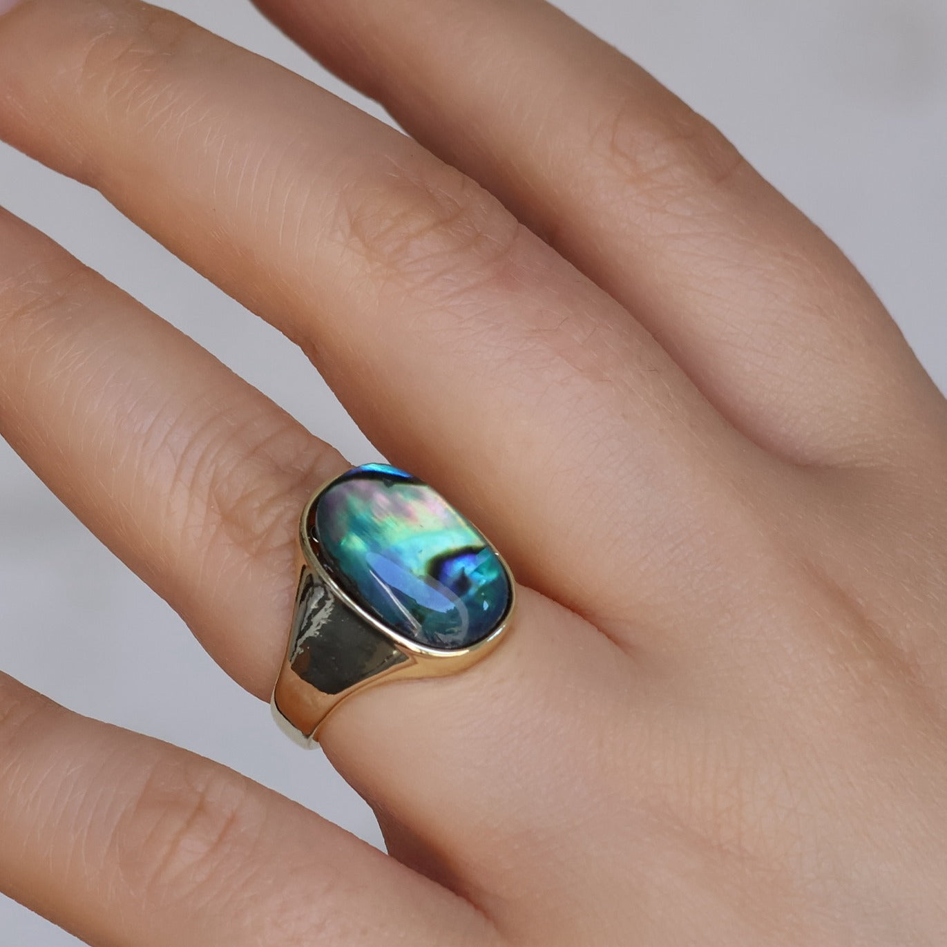 Abalone Shell Open Ring