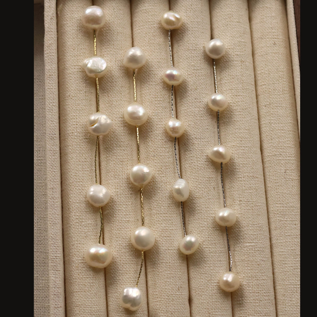 Amara dangled natural pearl earrings bridal