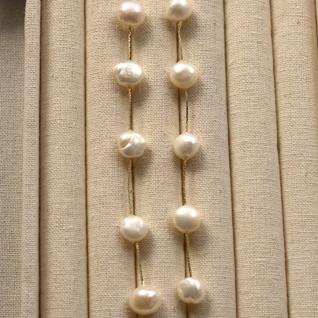 Amara dangled natural pearl earrings bridal