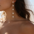 Amara dangled natural pearl earrings bridal