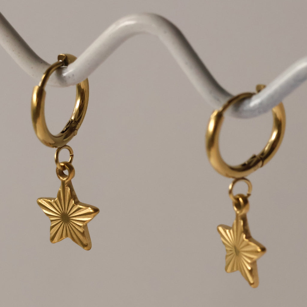 Astra Gold plated huggie hoops water resistant