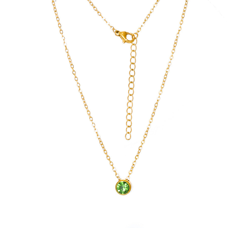 Personalised birthstone necklace real gold plated