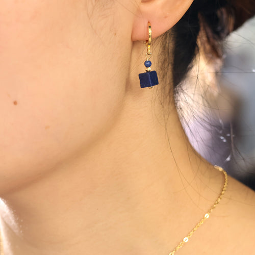 Azura lapis lazuli huggies earrings handmade
