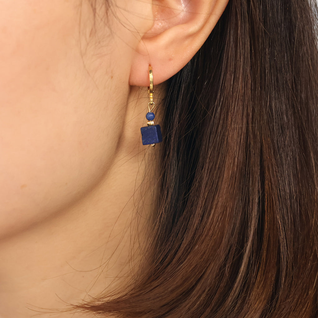 Azura lapis lazuli huggies earrings handmade