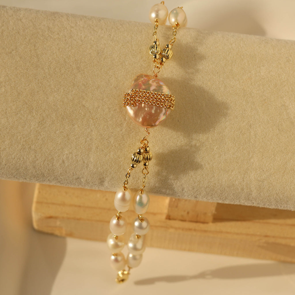 Long story natural baroque pearl necklace handmade