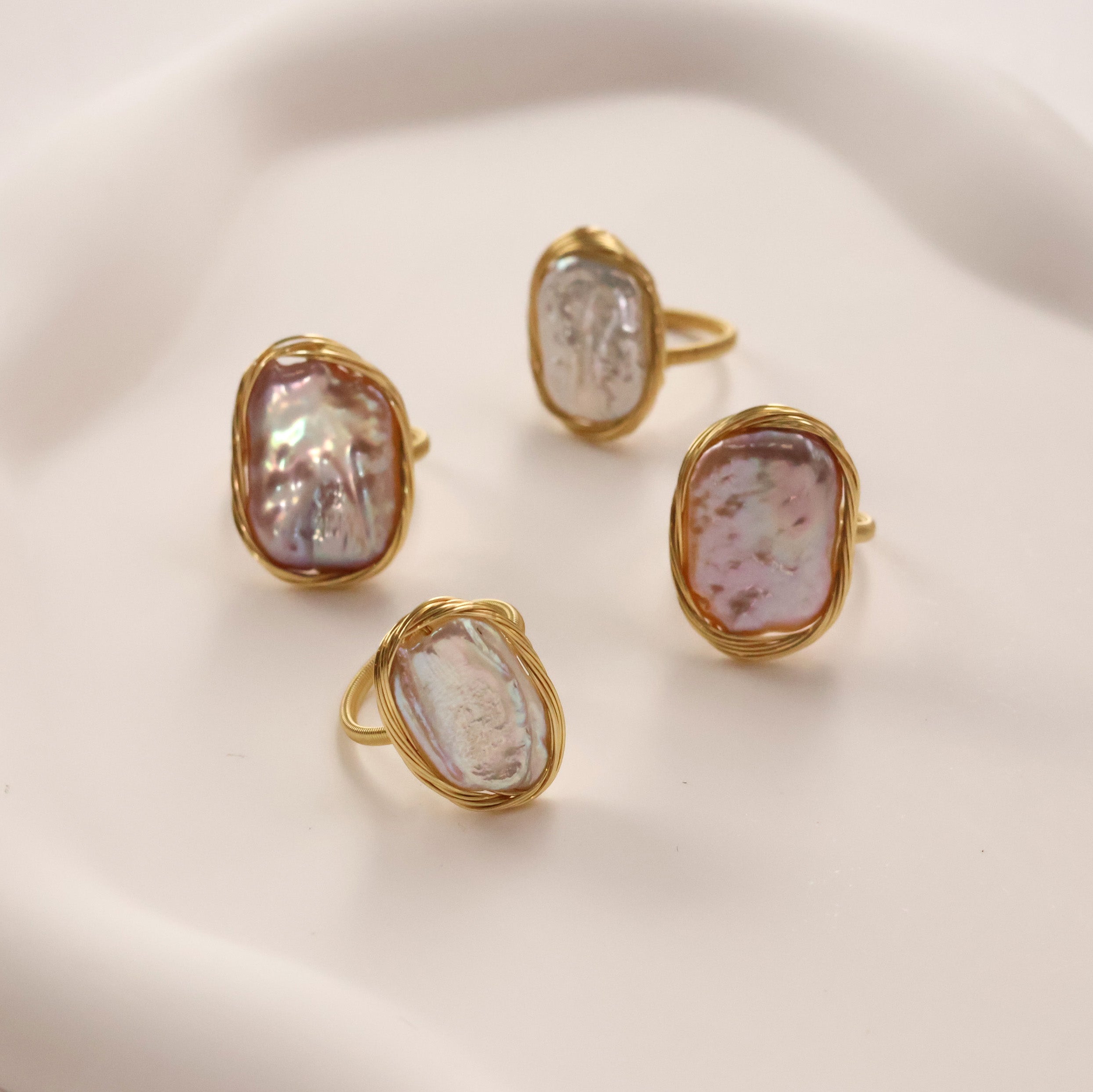 Oversize baroque Pearl open ring