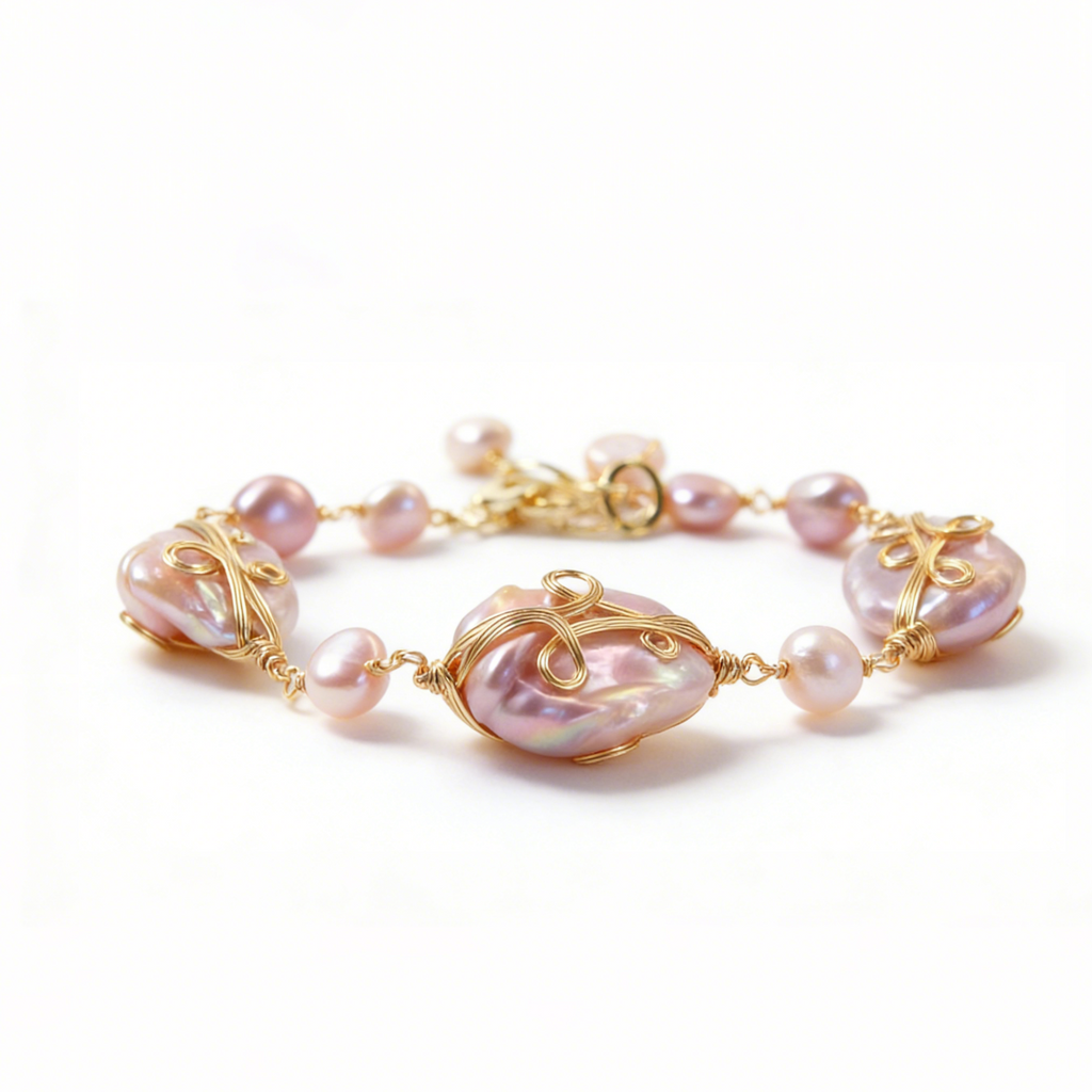 Teardrop baroque pearl bracelet