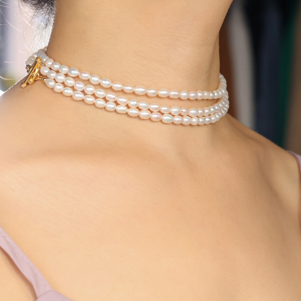 Beatrice natural pearl long necklace