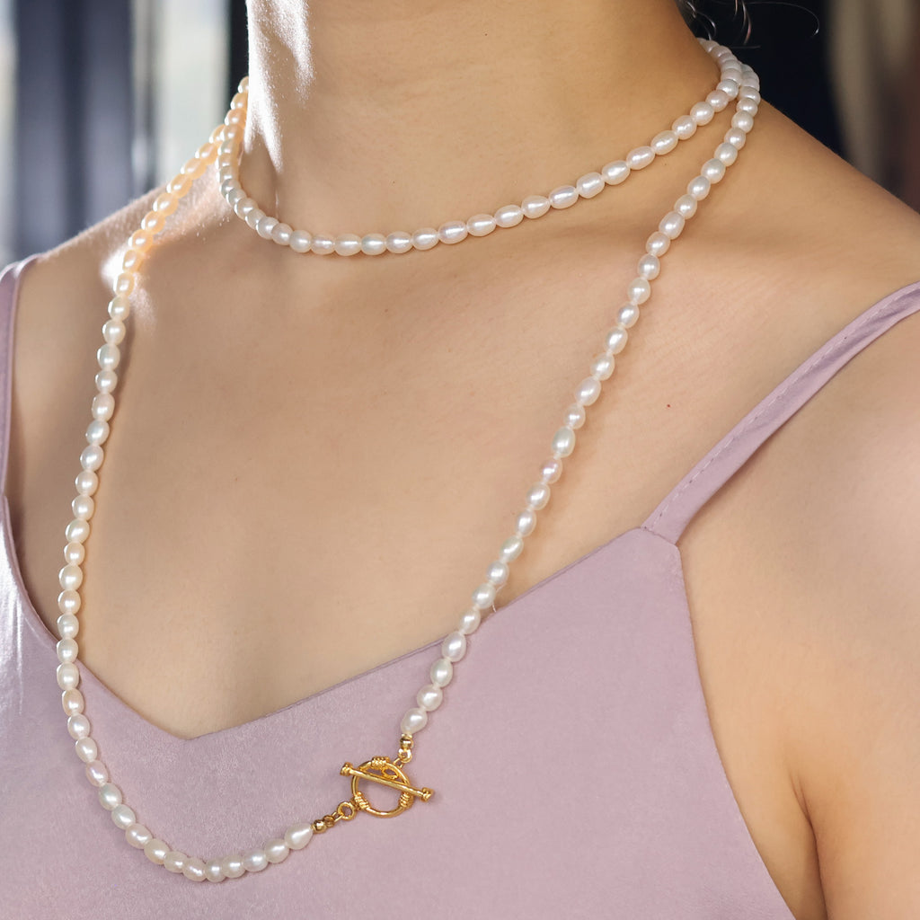 Beatrice natural pearl long necklace