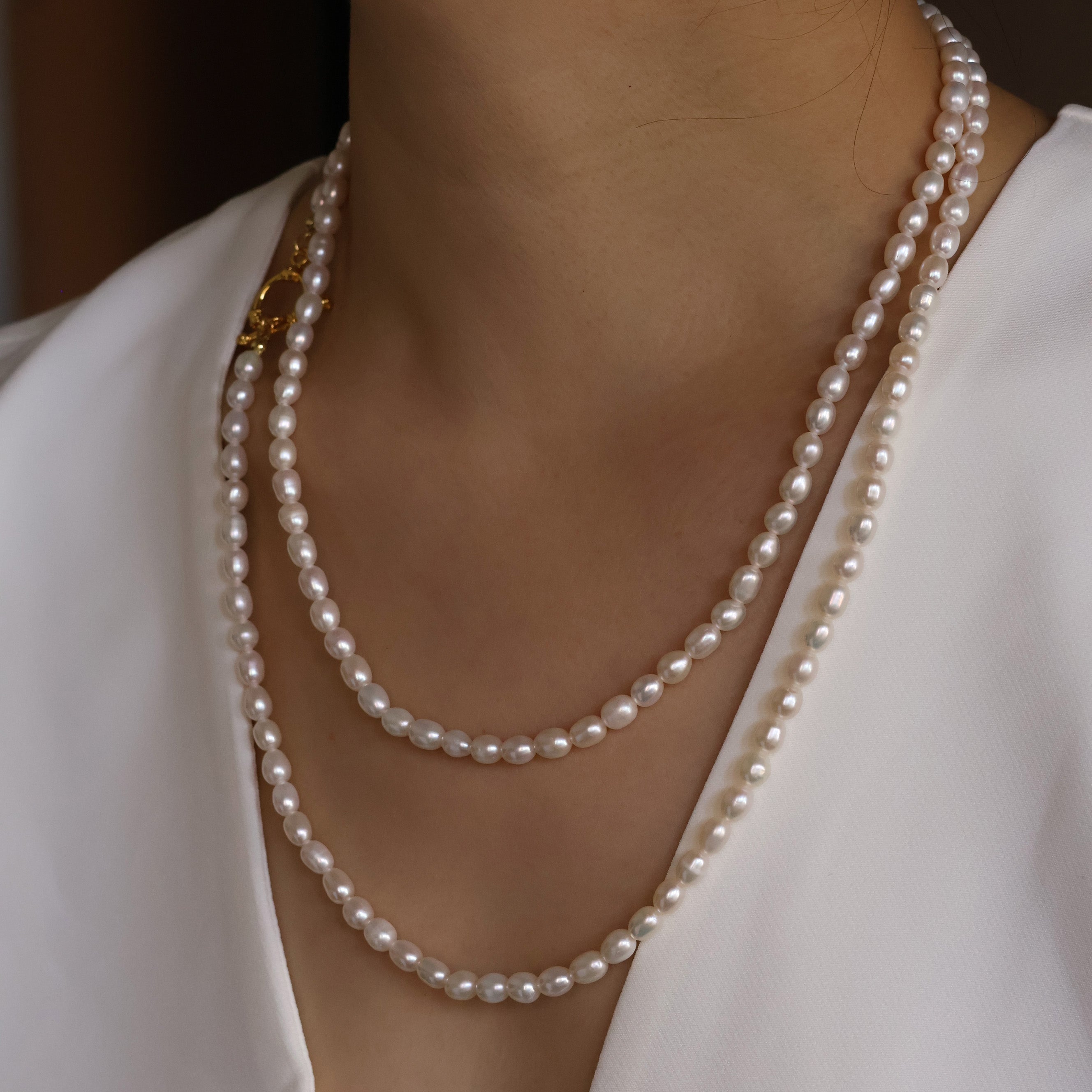 Beatrice natural pearl long necklace