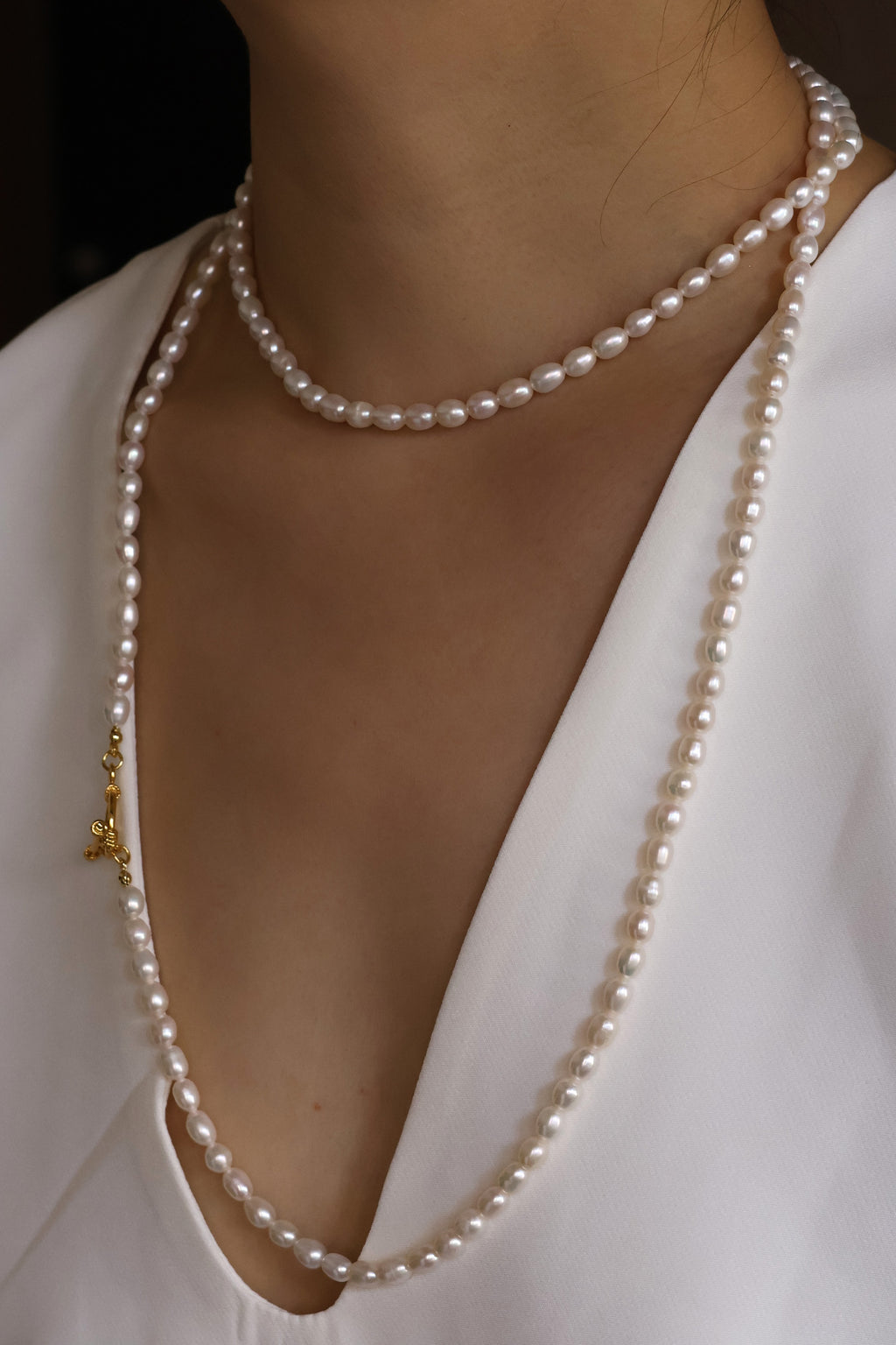 Beatrice natural pearl long necklace
