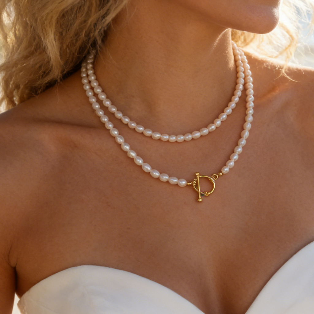 Beatrice natural pearl long necklace