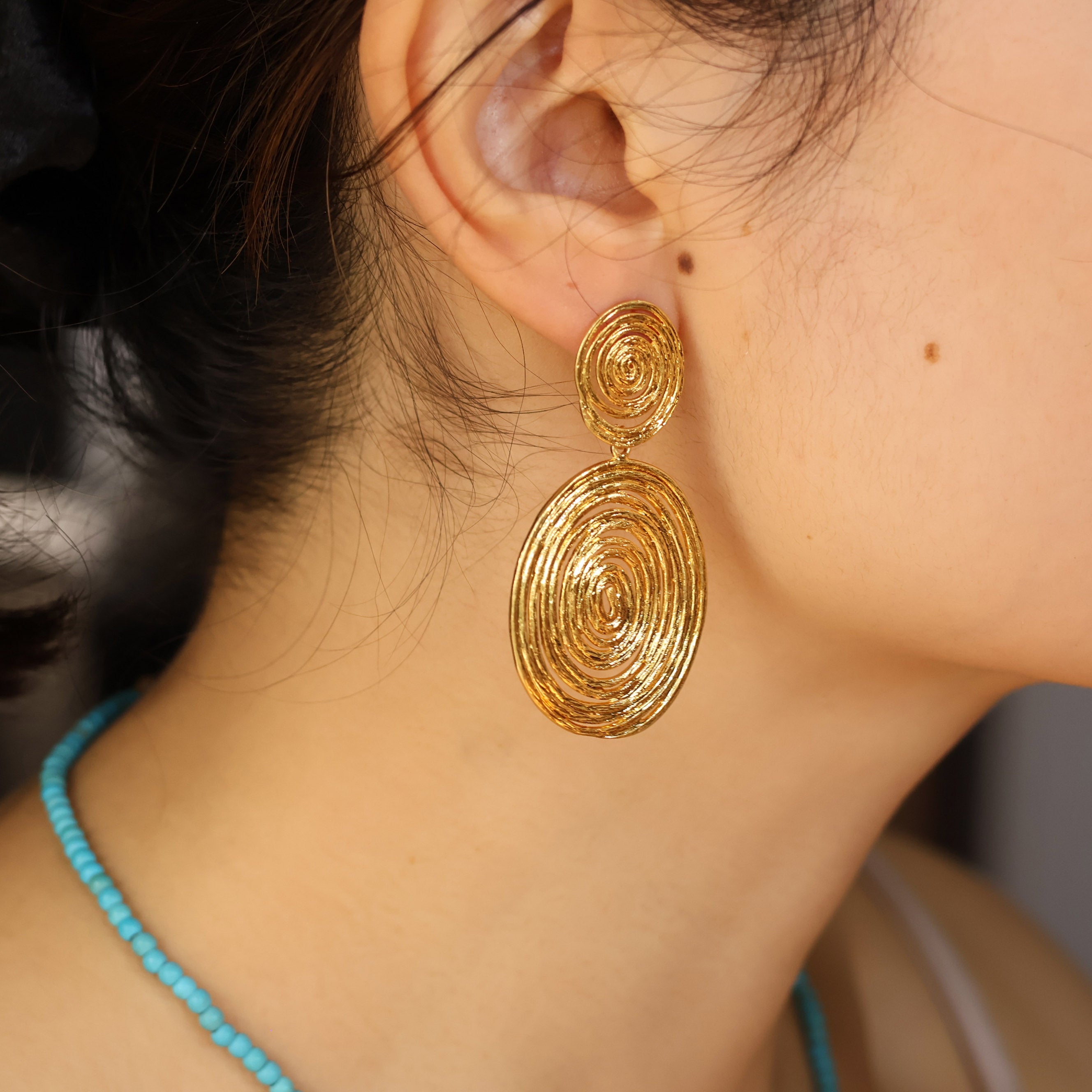 Carmen gold plated statement earrings