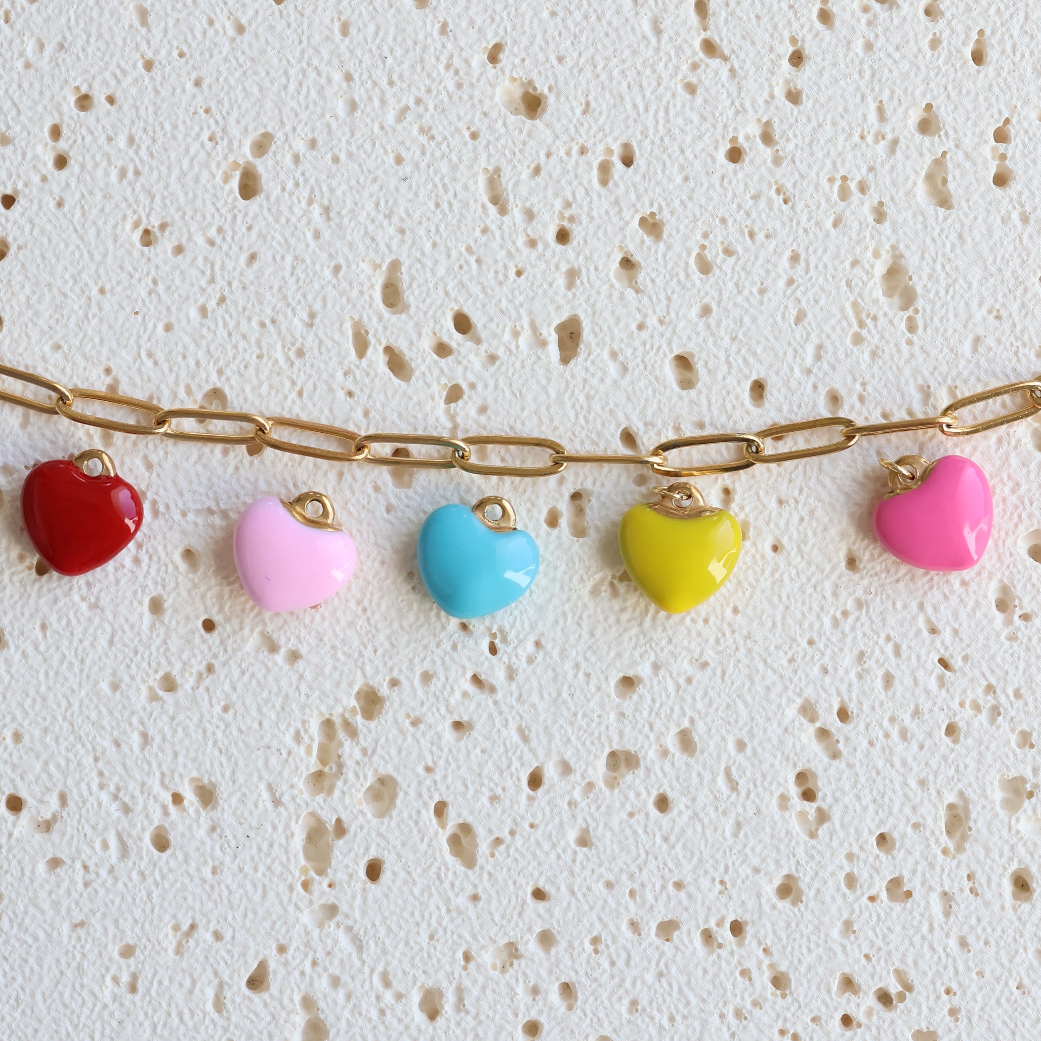 Colorful Enamel Heart Charms