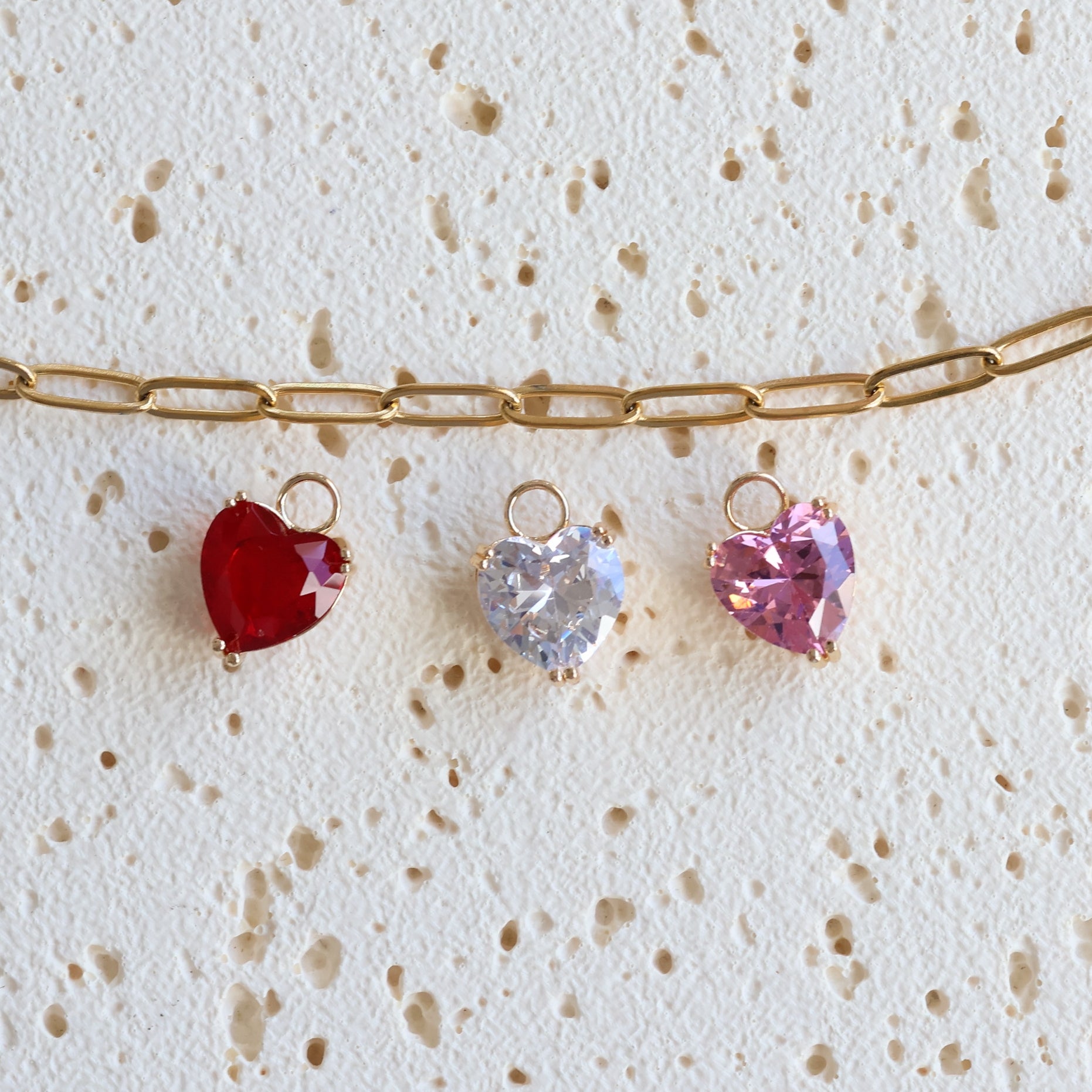 Rhinestones heart charm