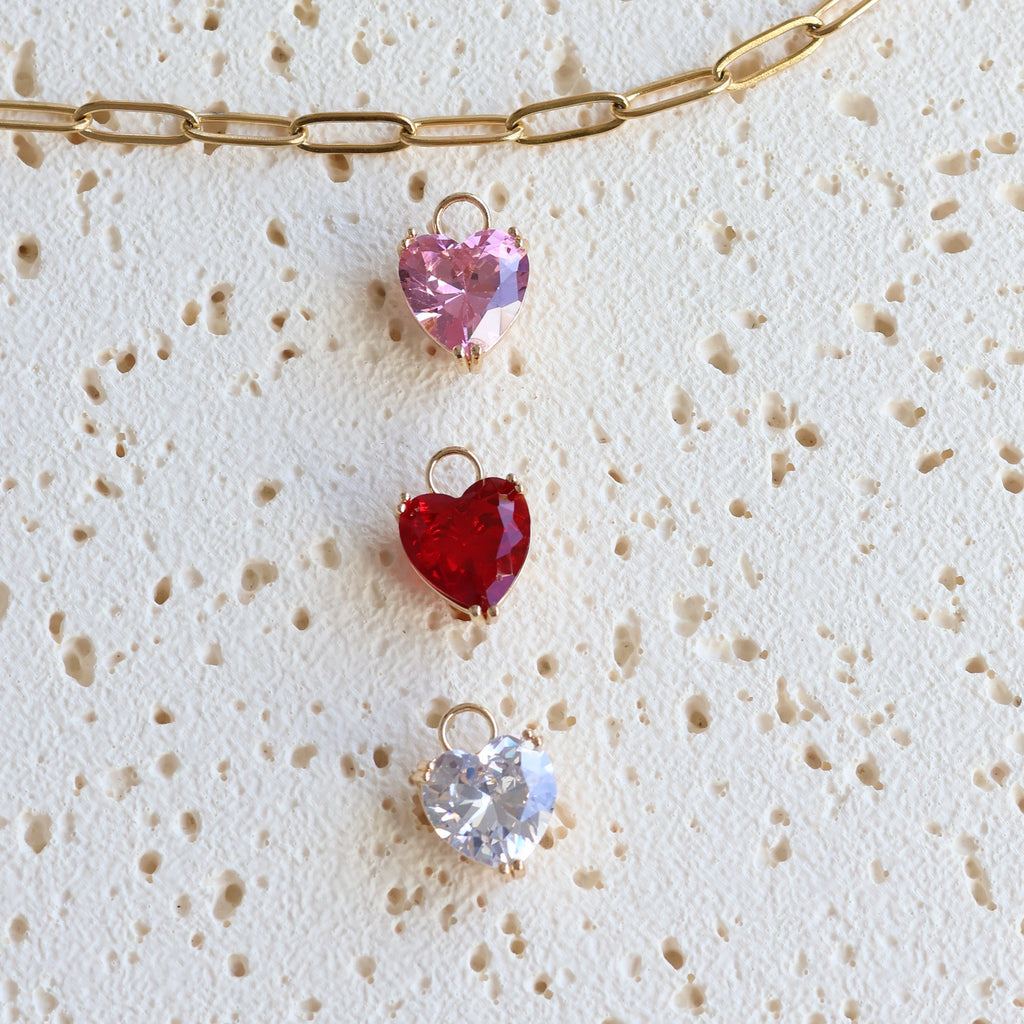 Rhinestones heart charm
