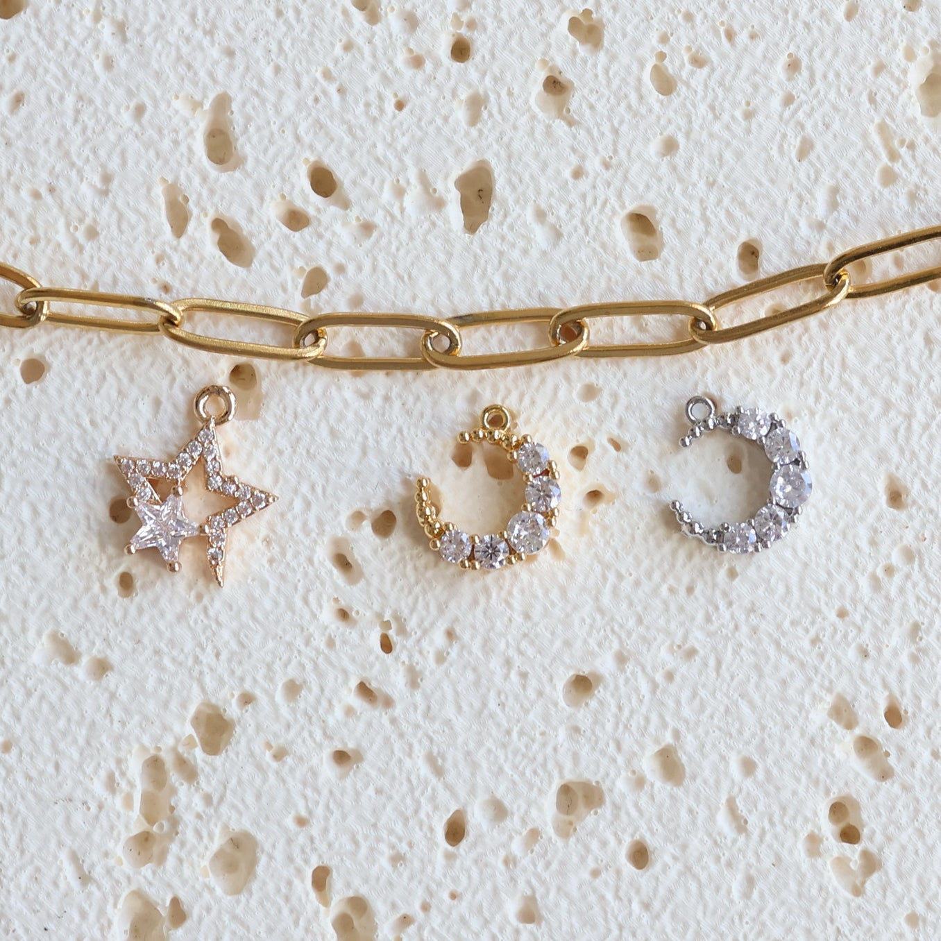 Star & Moon Rhinestone Charms