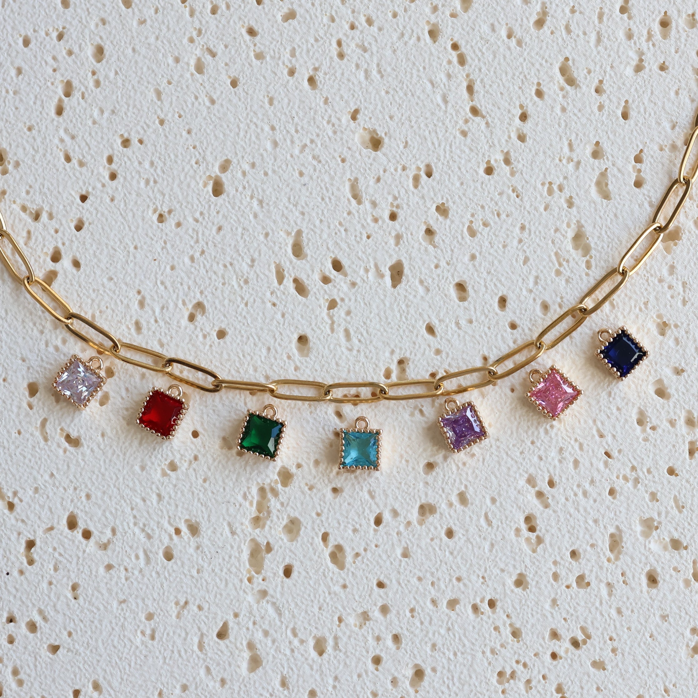 Colorful gemstone charm