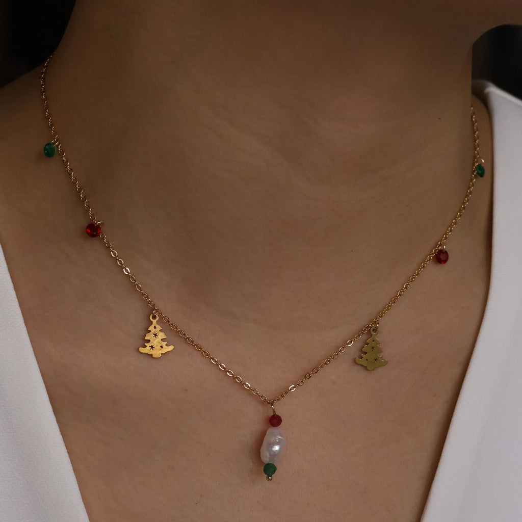 Christmas Light Gold Plated Necklace