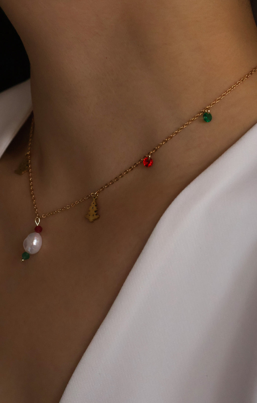 Christmas Light Gold Plated Necklace