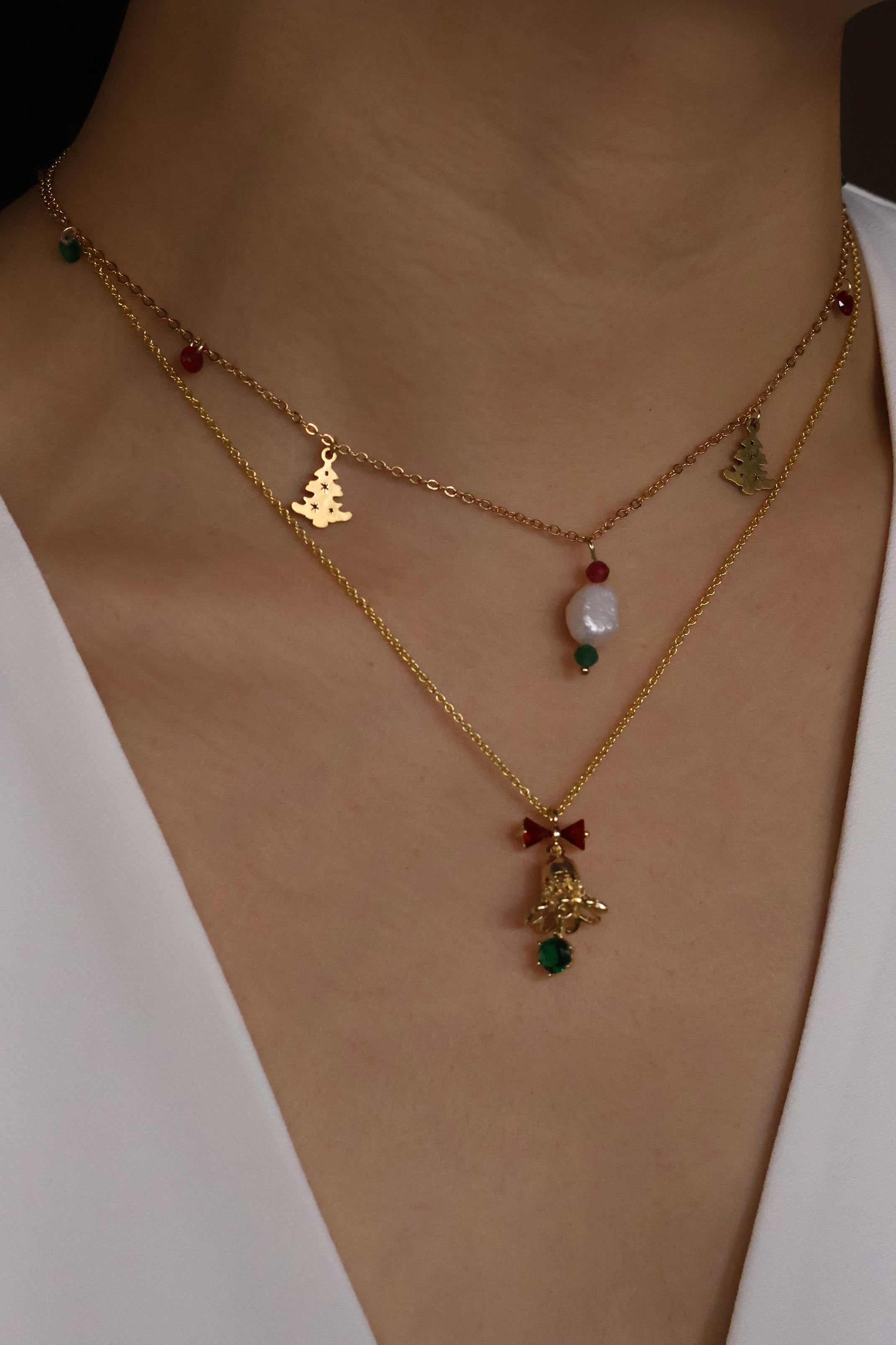 Christmas Light Gold Plated Necklace