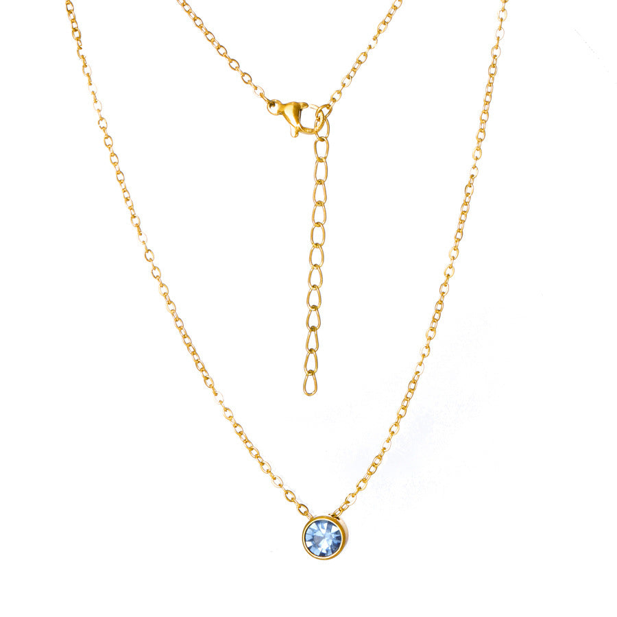 Personalised birthstone necklace real gold plated