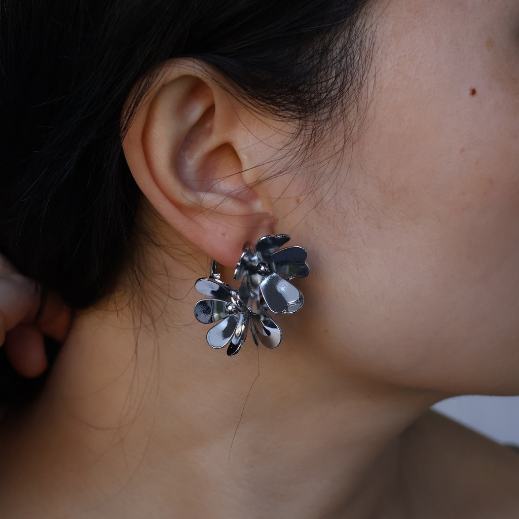 Statement Oversize Flower Petal Hoop Earrings